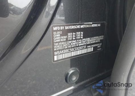 2012 BMW 750Li from USA, damaged, VIN WBAKB8C56CDX20731